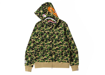 bape abc camo shark full zip hoodie green