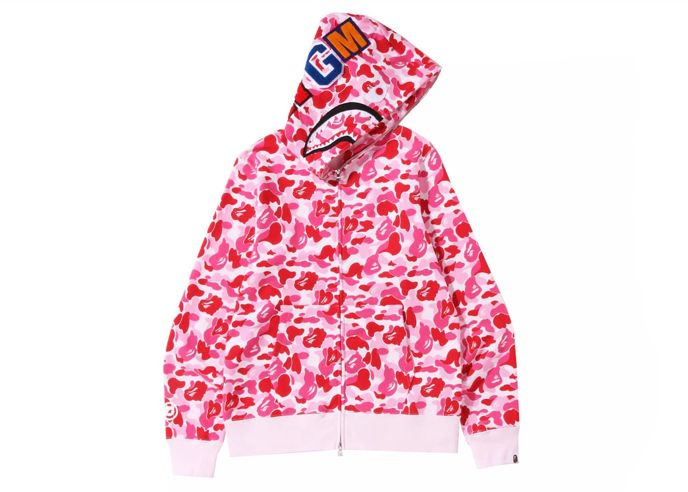 Bape Abc Camo Shark Full Zip Hoodie Pink – Kicks Machine