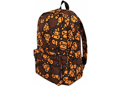 bape all baby milo large backpack brown 