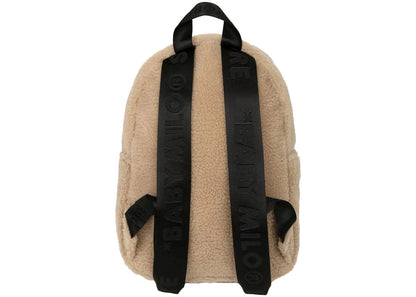 bape all baby milo mini faux fur backpack beige 