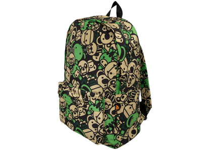 bape all friends large backpack green/multicolor 