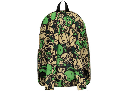 bape all friends large backpack green/multicolor 
