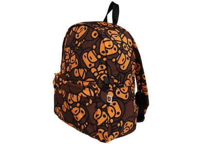 bape baby milo backpack brown/multicolor 