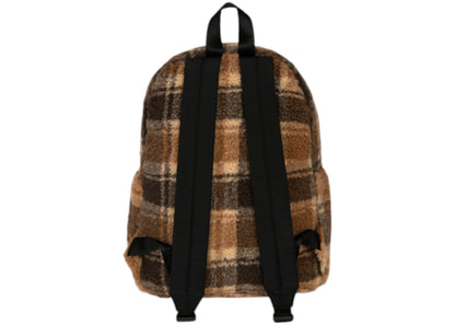 bape baby milo check sherpa medium backpack beige 