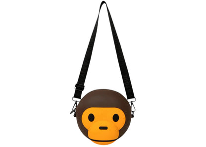 Bape Baby Milo Face Crossbody Bag Brown