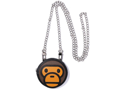 Bape Baby Milo Face Mini Shoulder Bag Brown