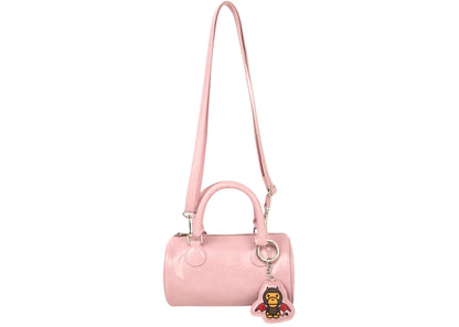 Bape Baby Milo Faux Leather Small Barrel Bag Pink