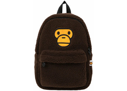 Bape Baby Milo Fur Mini Backpack Brown
