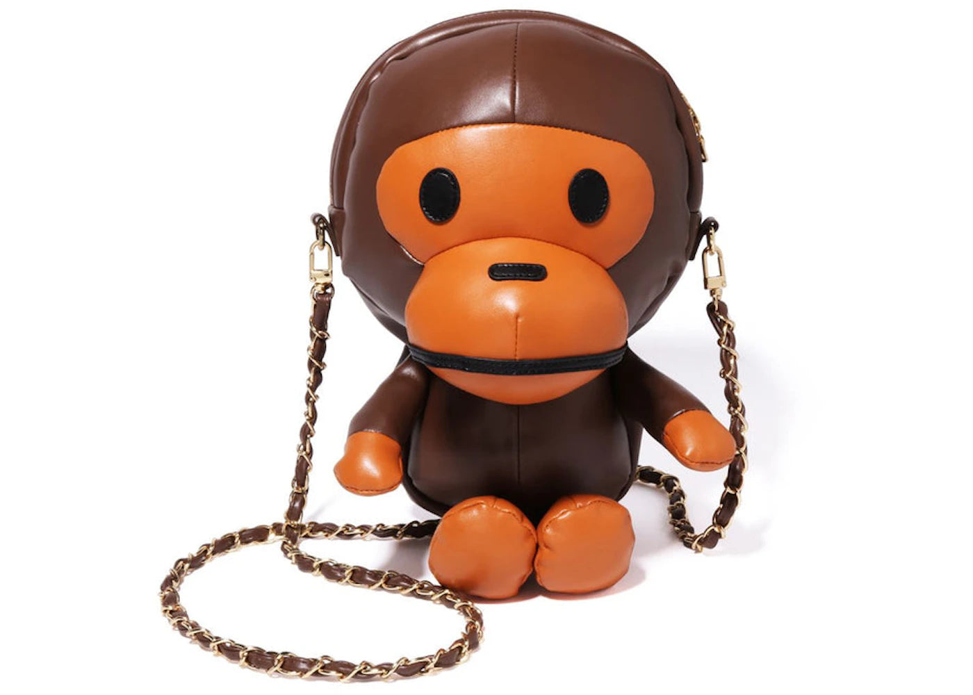 Bape Baby Milo Plush Doll Chain Shoulder Bag Brown