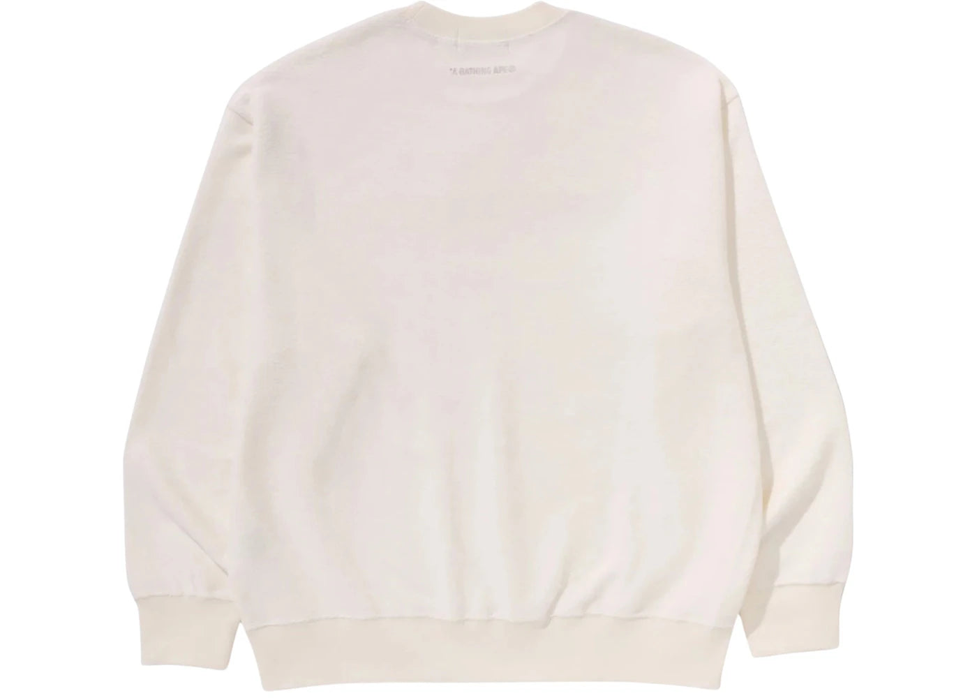bape bathing ape logo relaxed fit crewneck sweatshirt ivory