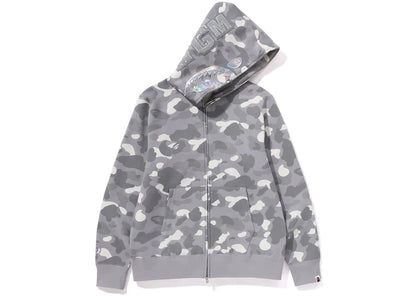 bape city camo shark full zip hoodie (ss24) gray