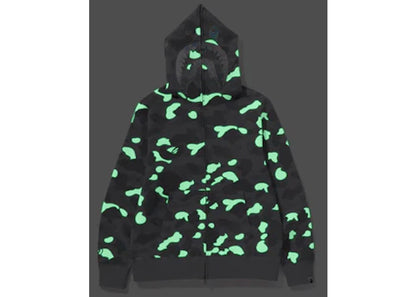 bape city camo shark full zip hoodie (ss24) gray