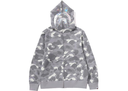bape city camo shark full zip hoodie (ss24) gray