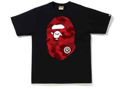 bape color camo big ape head tee black/red