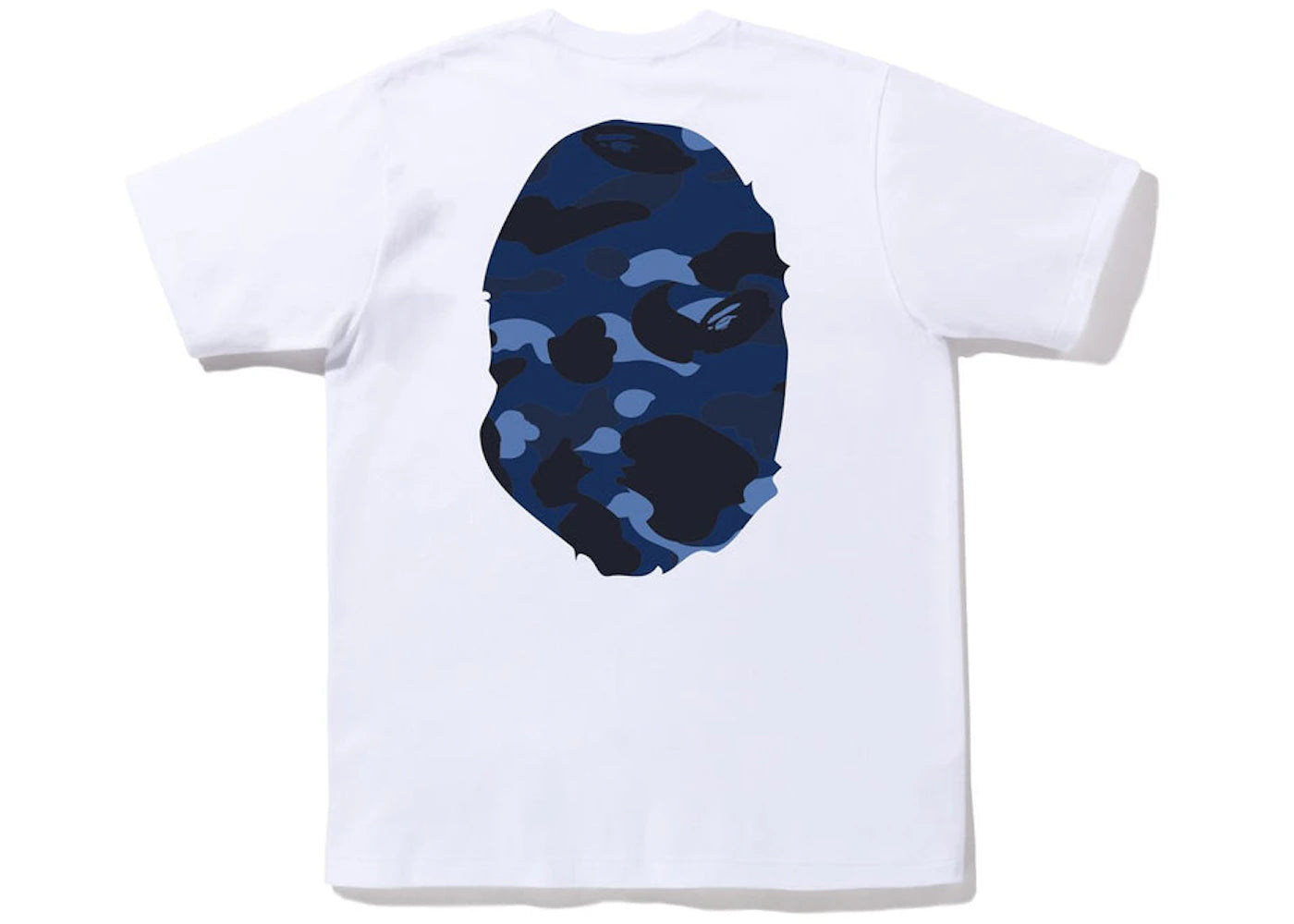 bape color camo big ape head tee white blue