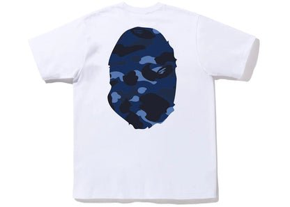 bape color camo big ape head tee white blue