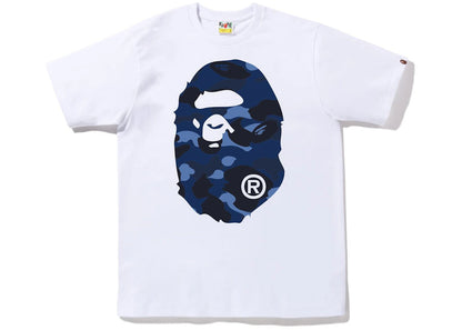 bape color camo big ape head tee white blue