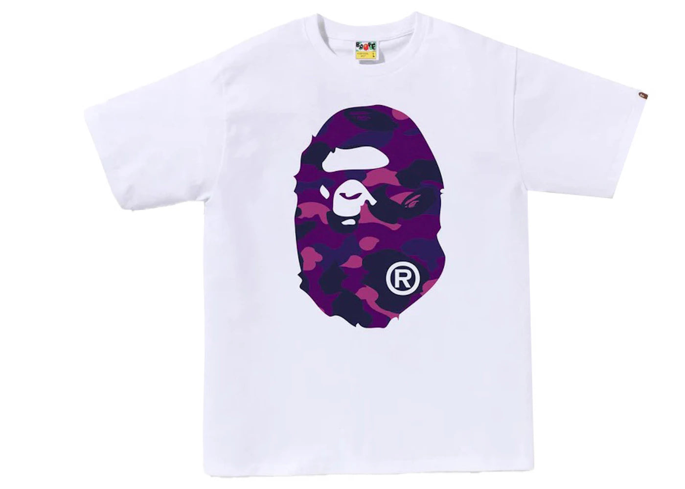 bape color camo big ape head tee white/purple