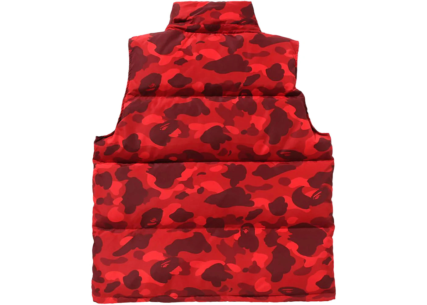 bape color camo down vest red