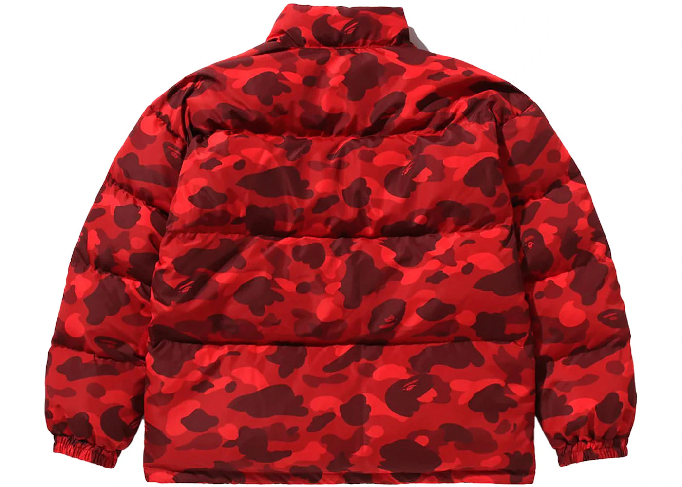 bape color camo reversible down jacket red