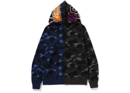 bape color camo separate shark fz hoodie black/navy