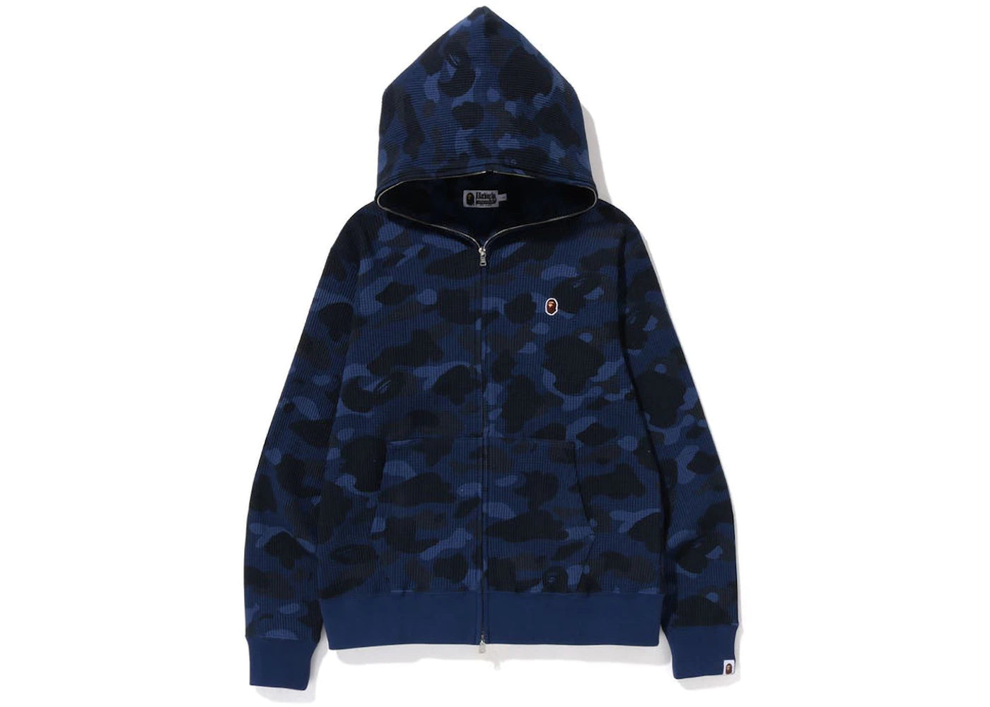 bape color camo thermal full zip hoodie navy