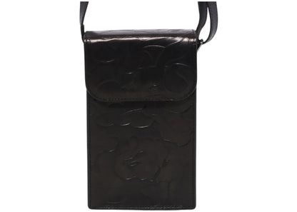 Bape Embossed Leather Phone Bag Black