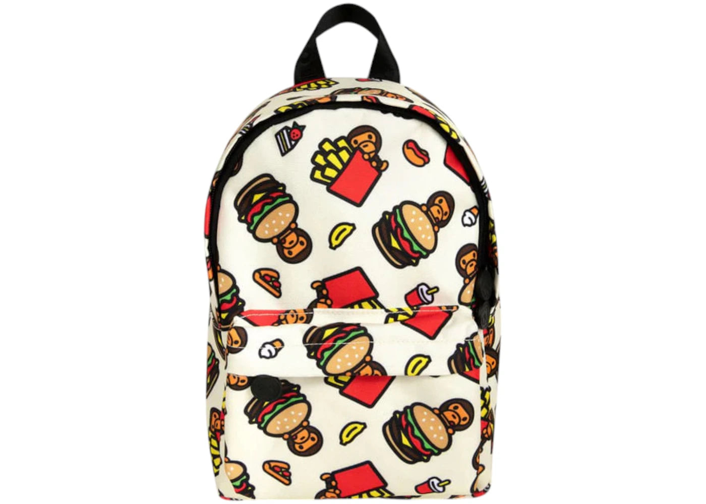 Bape Fast Food All Print Pattern Mini Backpack Ivory