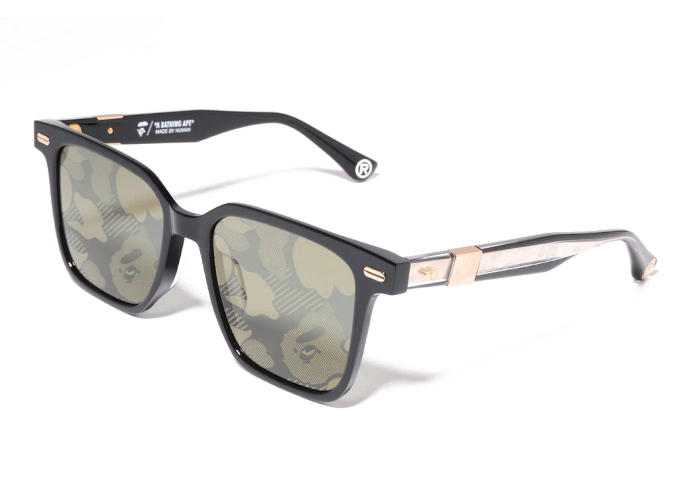 bape gold edition sunglasses black