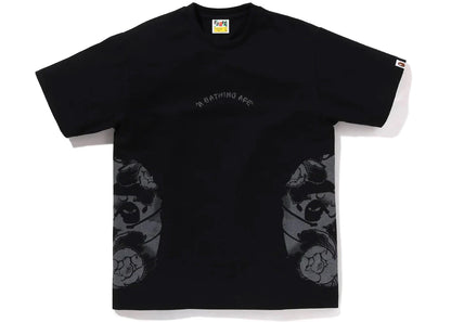 bape japanese tattoo side big ape head tee black