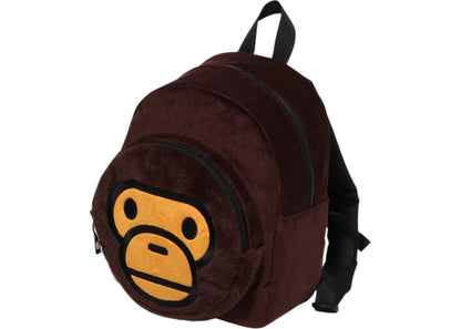 bape kids baby milo boa backpack brown 