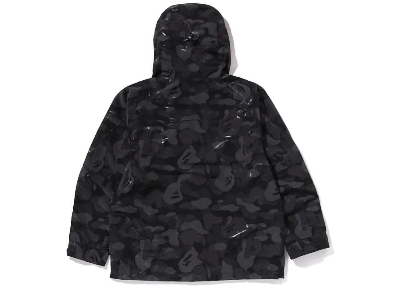 bape laminated camo snowboard jacket black