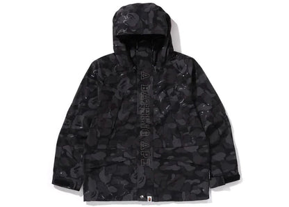 bape laminated camo snowboard jacket black