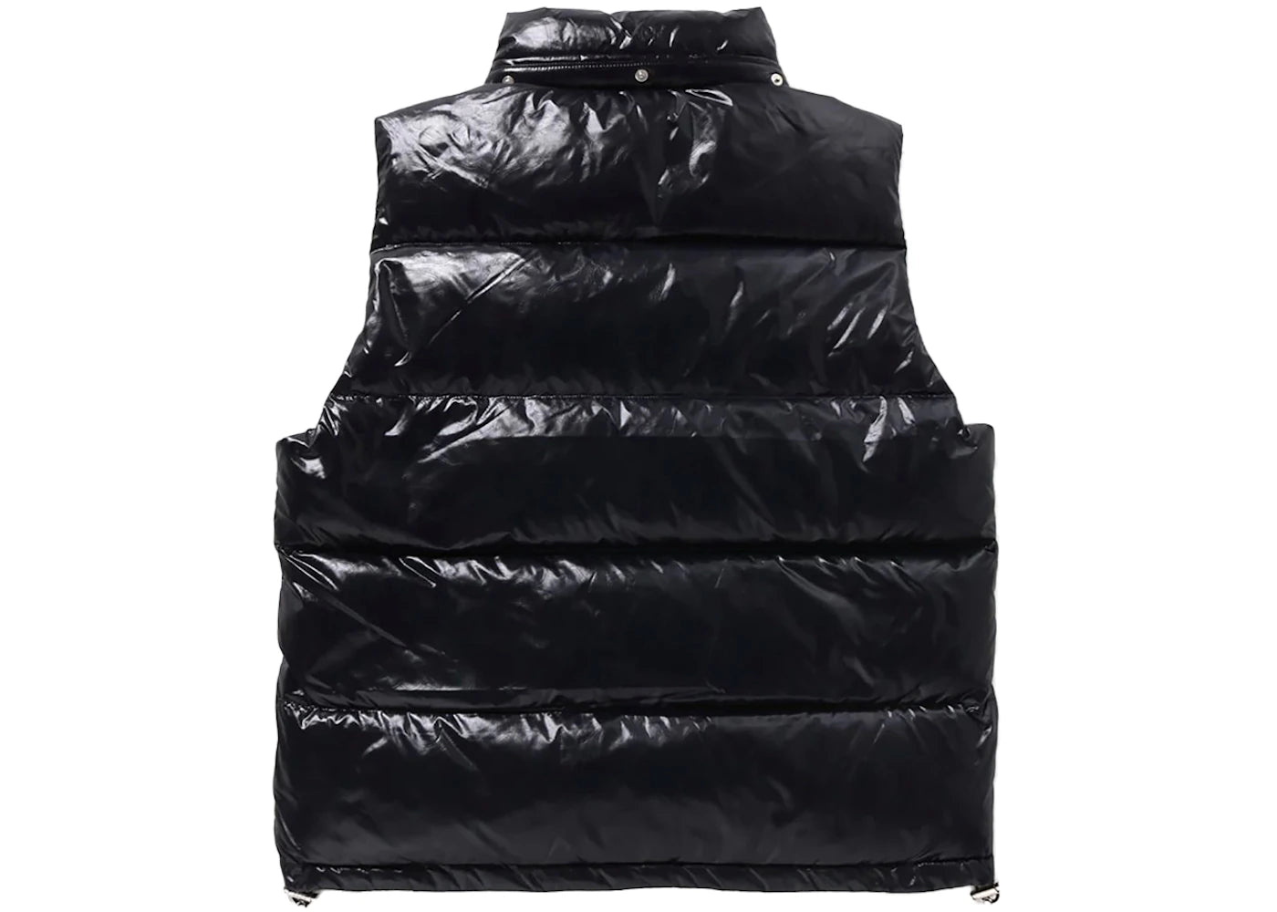 bape line camo debossed nylon down vest black