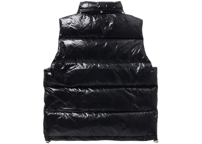 bape line camo debossed nylon down vest black