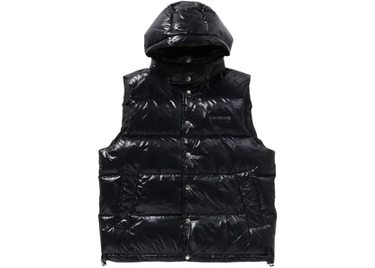 bape line camo debossed nylon down vest black