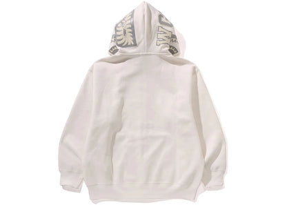 bape line camo quilted shark relaxed fit full zip hoodie ivory