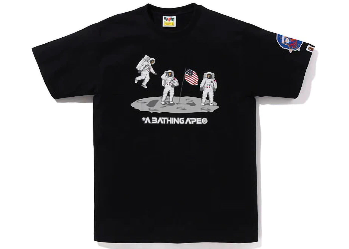 bape moon landing tee black