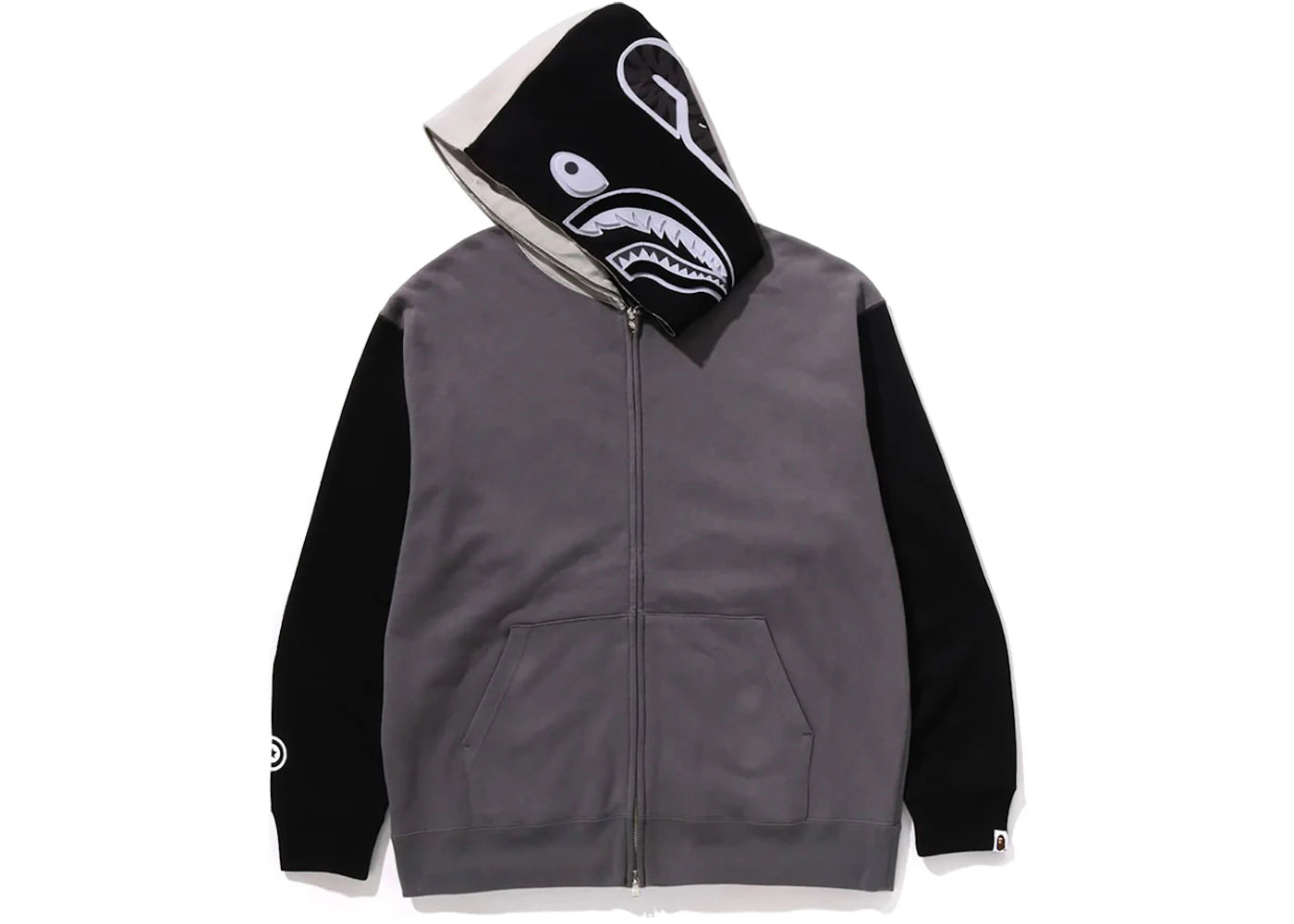 bape shark full zip i hoodie black