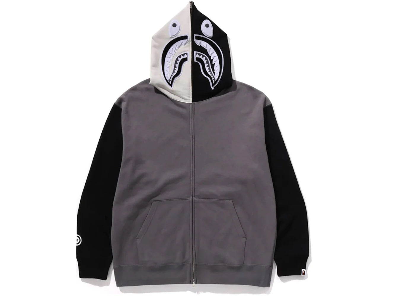 bape shark full zip i hoodie black