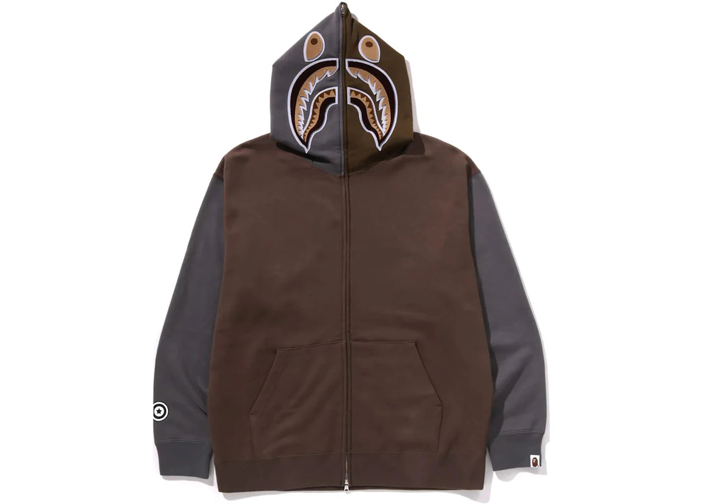 bape shark full zip ii hoodie beige