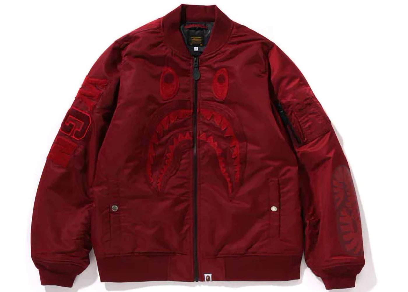 bape shark ma-1 jacket red