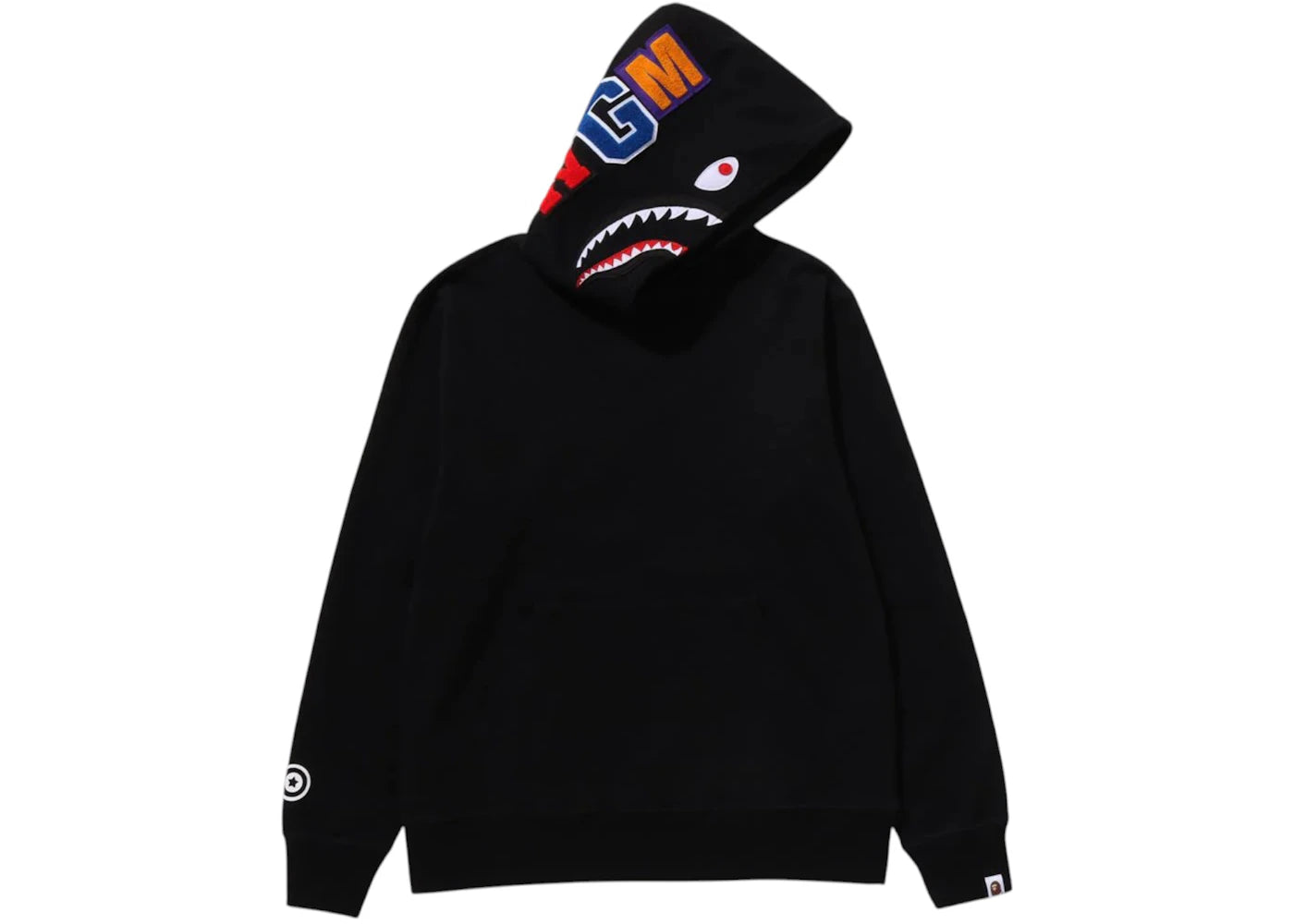 bape shark pullover hoodie black