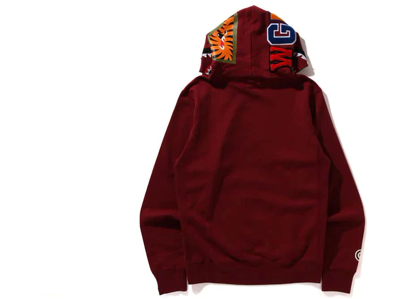 bape shark pullover hoodie burgundy