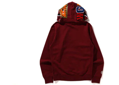 bape shark pullover hoodie burgundy