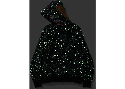 bape space camo shark wgm full-zip hoodie black