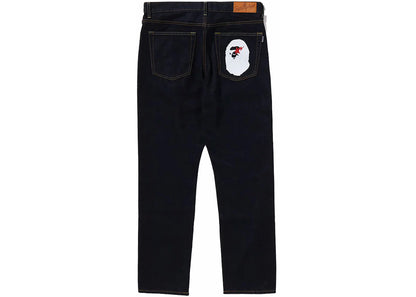 bape sta ape head regular fit denim pants indigo