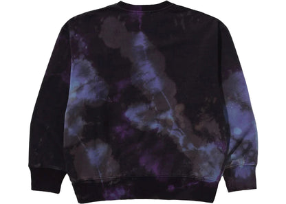 bape tie dye ape head relaxed fit crewneck sweatshirt black