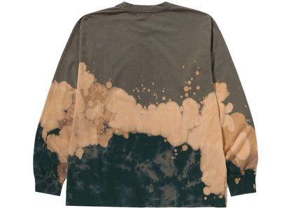 bape tie dye ape head relaxed fit l/s tee beige