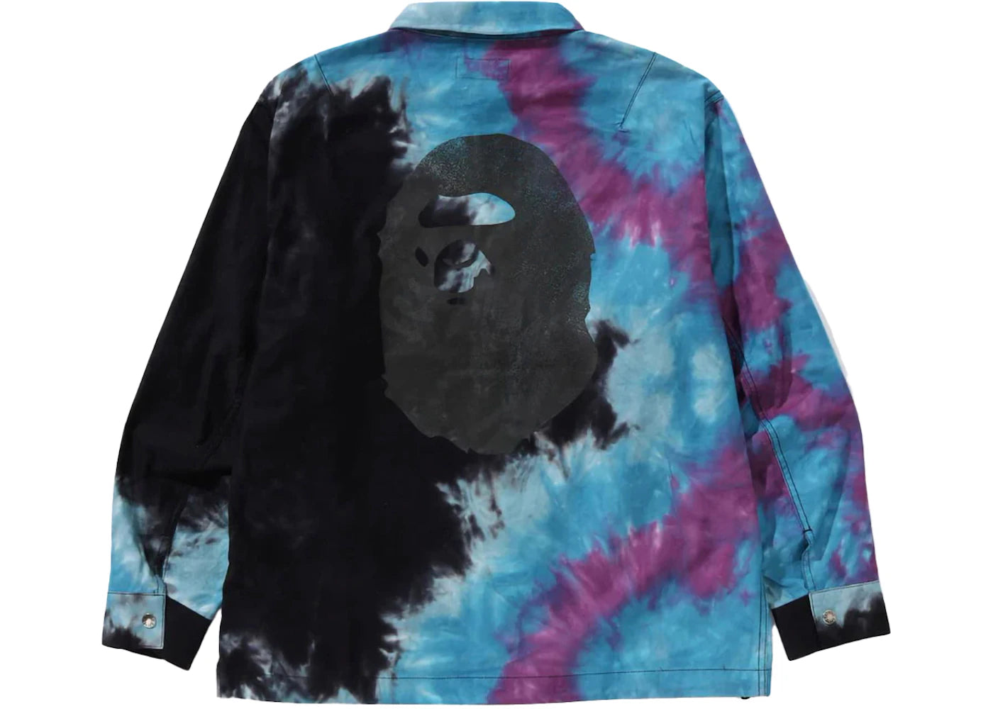 bape tie dye relaxed fit cpo shirt black